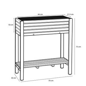 Pflanzgefäß Rechteckig Glenwood Braun - Holzwerkstoff - Metall - 30 x 75 x 70 cm