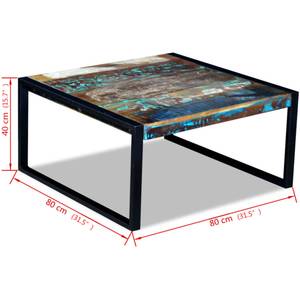 Couchtisch 243295 Metall - Massivholz - 80 x 40 x 80 cm