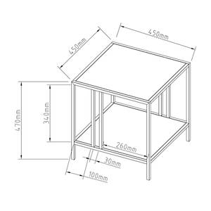 Table d'appoint Kumlinge Noir - 45 x 47 x 45 cm