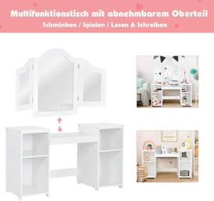 2 in 1 Kinder Schminktisch Schreibtisch Weiß