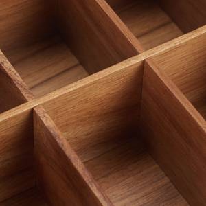 Teebox Holz mit 6 Fächern Braun - Holzwerkstoff - Kunststoff - 22 x 10 x 21 cm