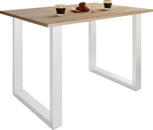 Premium Holz Esstisch Tisch Xona U Weiß Braun - Holzwerkstoff - 1 x 76 x 0 cm