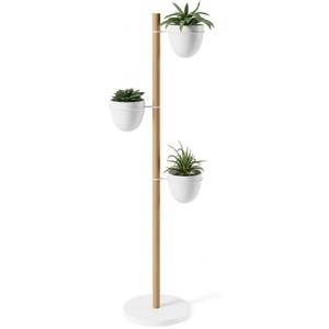 Support à plantes 3 pots Floristand Acier / Hêtre massif - Multicolore