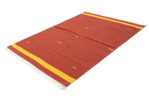 Kelim Modern - 180x120cm Rot - Naturfaser - 120 x 1 x 180 cm