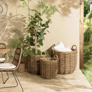 Dekorationsgegenstand KALLY 3er Set Braun - Rattan - 71 x 70 x 71 cm