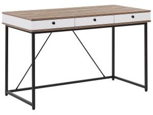 Bureau HINTON Noir - Marron - Blanc - Bois manufacturé - 120 x 76 x 60 cm