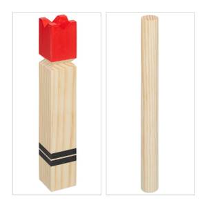 Wikingerspiel Holz Schwarz - Braun - Rot - Holzwerkstoff - 36 x 12 x 22 cm