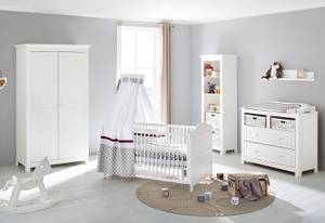 Chambre de bébé Nina large Lit pour bébé, table à langer avec tiroirs et armoire à vêtements 2 portes