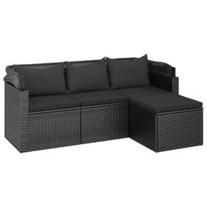 Gartensofa 3029485 (3er Set) Schwarz