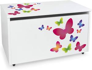 Coffre à jouets XXL  Papillons Bois manufacturé - 40 x 46 x 71 cm