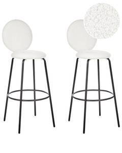 Tabouret de bar EMERY Noir - Blanc