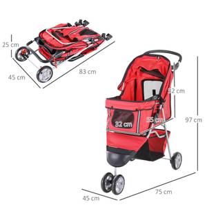 Hundewagen D00-041RD Hochglanz Rot