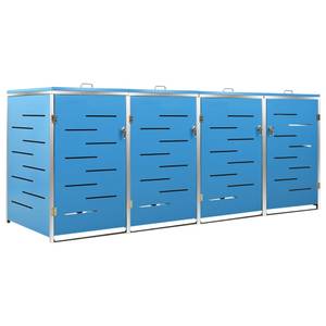 Abri à poubelles à roulettes 3010469-4 Bleu - Métal - 78 x 113 x 277 cm