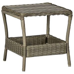 Gartentisch 3004819 Braun - Kunststoff - Polyrattan - 45 x 47 x 45 cm