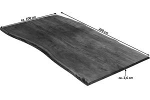 Tischplatte Baumkante NOAN Braun - Massivholz - Holzart/Dekor - 100 x 3 x 200 cm