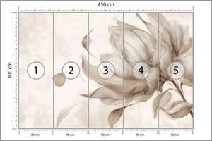 Fototapete Blume Pflanze Natur Beige - Braun - Grau - Papier - Textil - 450 x 300 x 300 cm