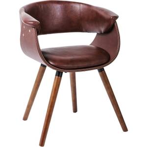 Chaise à accoudoirs Monaco Marron - Cuir synthétique - 58 x 72 x 47 cm