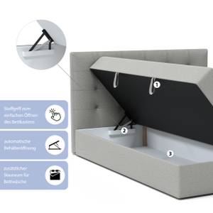 Boxspringbett Doppelbett Breno Hellgrau - Breite: 160 cm