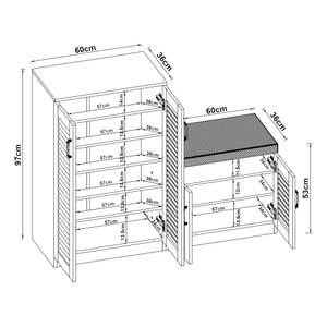 Schuhschrank Løten Weiß - 120 x 97 cm