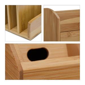 3 tlg. Schreibtisch Organizer Set Braun - Bambus - Holzwerkstoff - 28 x 30 x 43 cm