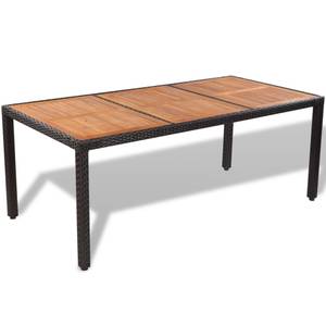 Table et chaise de jardin Noir - Métal - Polyrotin - 90 x 75 x 190 cm