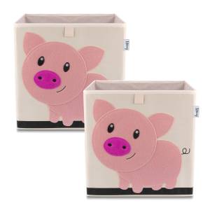 Aufbewahrungsbox mit Tiermotiv (2er Set) Kunststoff - 1 x 2 x 2 cm