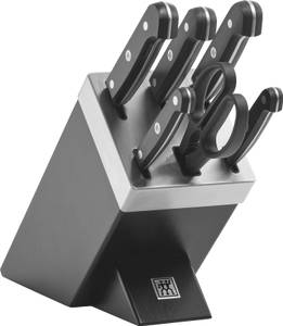 Gourmet Messerblock (7er-Set) Schwarz - Metall - 21 x 20 x 44 cm