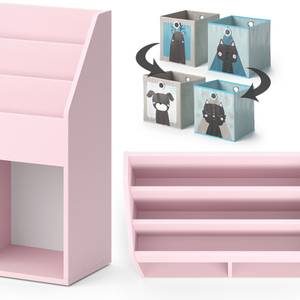 Bücherregalset Luigi Elch/Katze Pink - Holzwerkstoff - 72 x 79 x 31 cm