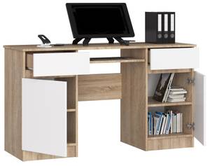 Bureau d'ordinateur A5 CLP Imitation chêne de Sonoma - Blanc