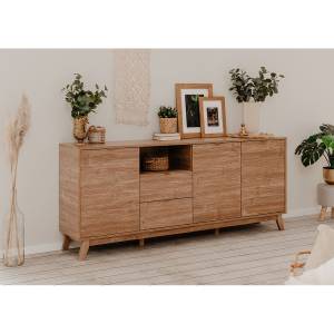 Buffet Budapest Marron - Bois manufacturé - 40 x 83 x 198 cm