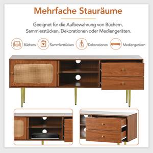 TV-Ständer Stilvoll Ⅲ Braun - Holzwerkstoff - Holz teilmassiv - 40 x 60 x 160 cm