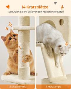 Katzenbaum Bangui Beige - Holzwerkstoff - 50 x 206 x 60 cm