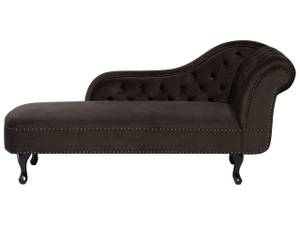 Chaiselongue NIMES Braun - Dunkelbraun - Armlehne davorstehend links - Ecke davorstehend rechts - Textil