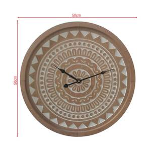 Horloge murale Rubus Marron - En partie en bois massif - 50 x 50 x 5 cm