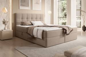 Boxspringbett Oreno Royal Braun - Breite: 144 cm