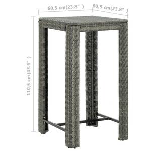 Bar-Set (5-teilig) 3011733-2 Grau - Metall - 61 x 111 x 61 cm