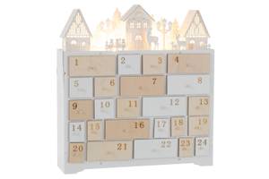 DIY Adventskalender Braun - Holz teilmassiv - 8 x 40 x 37 cm