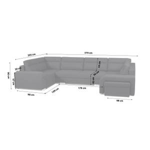 Ecksofa Eckcouch Fergus U Form Couch Schwarz - Ecke davorstehend rechts