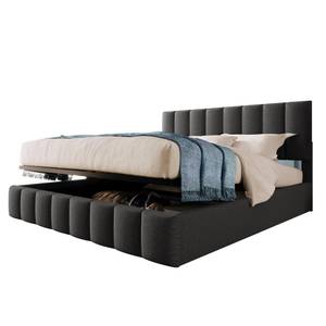 Polsterbett Phoebe Ⅴ Grau - Holzwerkstoff - Metall - Massivholz - Textil - Holzart/Dekor - 33 x 114 x 212 cm