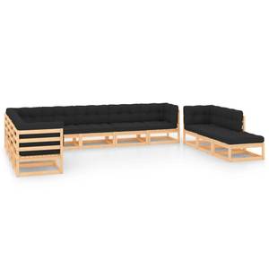 Garten-Lounge-Set (11-teilig) 3009730-2 Anthrazit - Holz