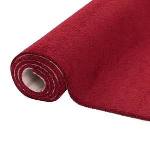 Luxus Hochflor Shaggy Teppich Velvet Rubinrot - 80 x 320 cm