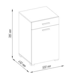 Wäscheschrank Matteo Braun - Weiß - Holzwerkstoff - 50 x 78 x 45 cm