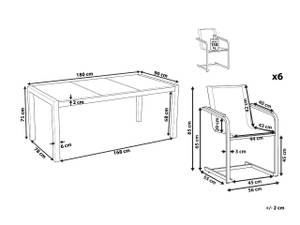 Gartenset COSOLETO 7-tlg Grau - Silber - 6er Set