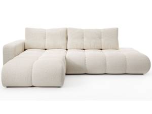 Ecksofa SILE L Beige - Armlehne beidseitig montierbar - Ecke davorstehend links - Ottomane davorstehend links