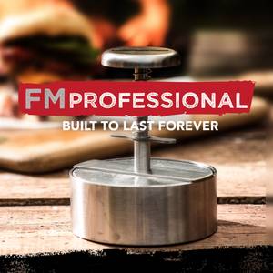 FMprofessional Burgerpresse Edelstahl Grau - Metall - 12 x 14 x 12 cm