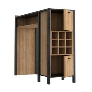 Bar 2 portes 9 casiers bouteilles - MODE Marron - En partie en bois massif - 152 x 120 x 50 cm