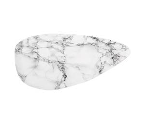 Tablett Marble Look Weiß - Metall - 30 x 1 x 34 cm