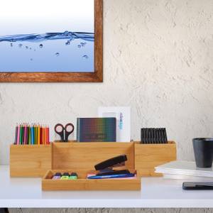 Schreibtisch Organizer Set Braun - Bambus - 28 x 11 x 18 cm