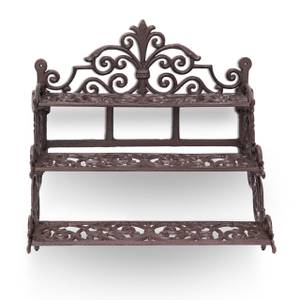 Support fleurs en fonte banc Marron - Métal - 42 x 36 x 31 cm