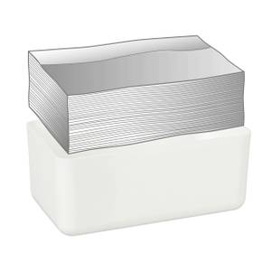 4 x Tücherbox mit Bambus-Deckel Braun - Weiß - Bambus - Kunststoff - 23 x 10 x 13 cm